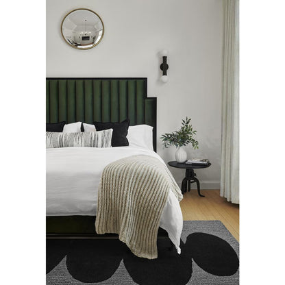 Contemporary Rectangle Area Rug, Black, 2' X 3'
