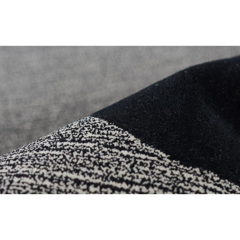 Contemporary Rectangle Area Rug, Black, 2' X 3'