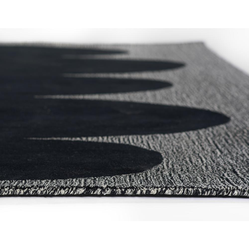 Contemporary Rectangle Area Rug, Black, 2' X 3'