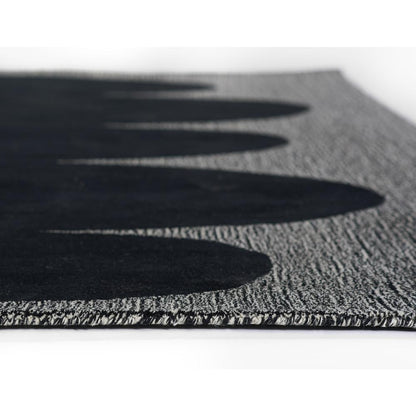 Contemporary Rectangle Area Rug, Black, 2' X 3'