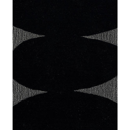 Contemporary Rectangle Area Rug, Black, 2' X 3'