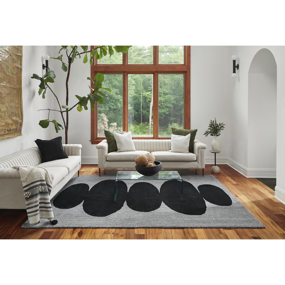 Contemporary Rectangle Area Rug, Black, 2' X 3'