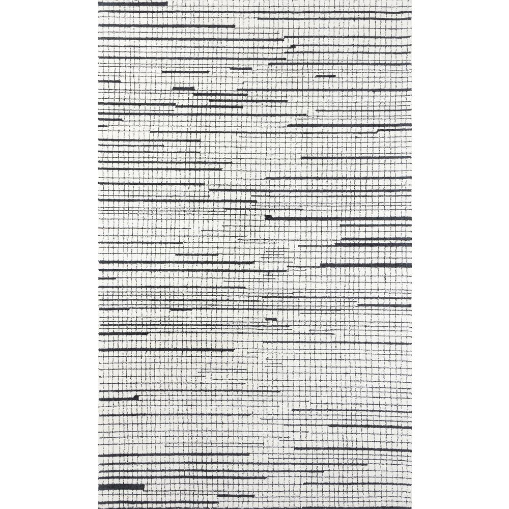 Contemporary Rectangle Area Rug, Black, 2' X 3'