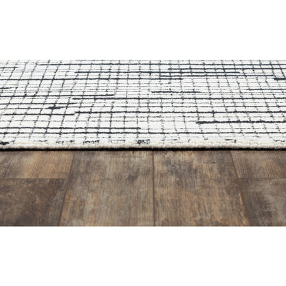 Contemporary Rectangle Area Rug, Black, 2' X 3'