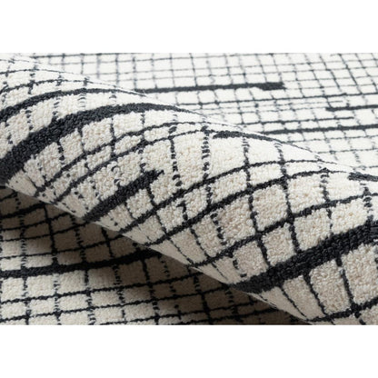 Contemporary Rectangle Area Rug, Black, 2' X 3'