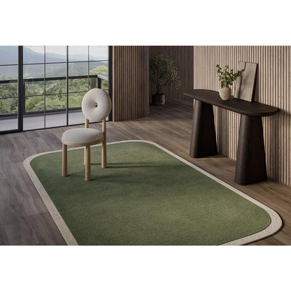Contemporary Rectangle Area Rug, Green, 2' X 4'