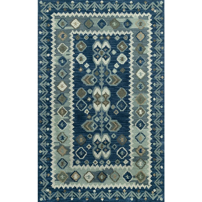 Traditional Rectangle Area Rug, Blue, 2' X 3'