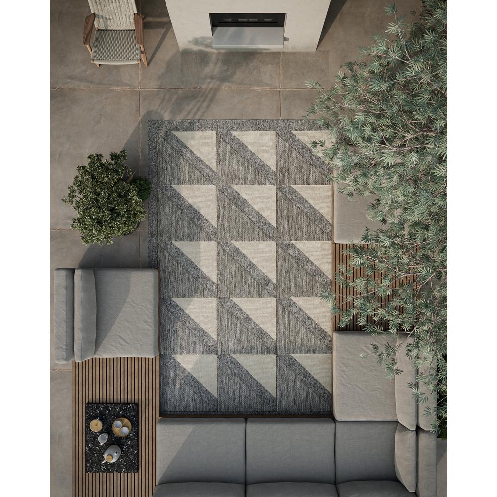 Contemporary Runner Area Rug, Grey, 2'7" X 7'6" Runner