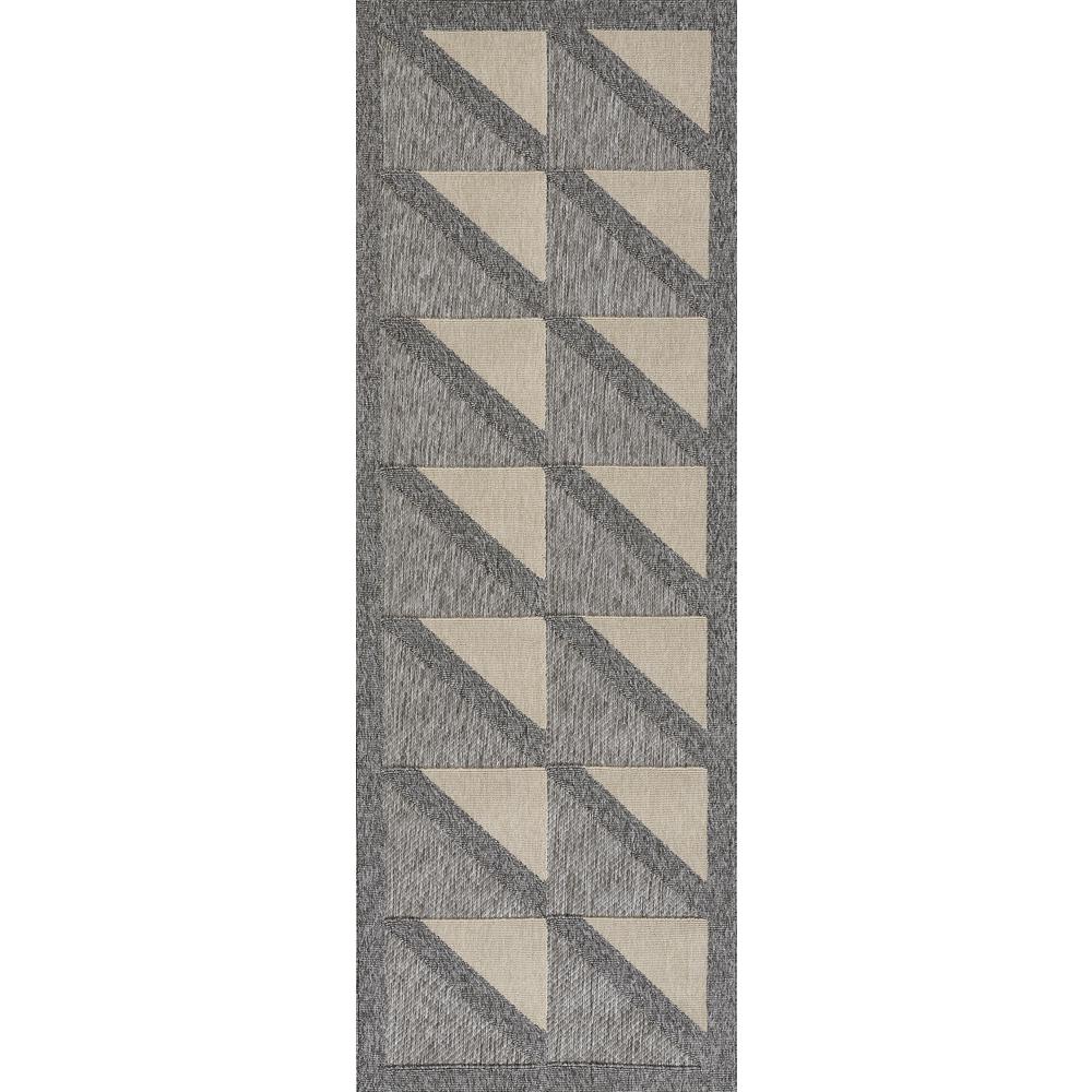Contemporary Runner Area Rug, Grey, 2'7" X 7'6" Runner