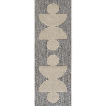 Contemporary Runner Area Rug, Grey, 2'7" X 7'6" Runner