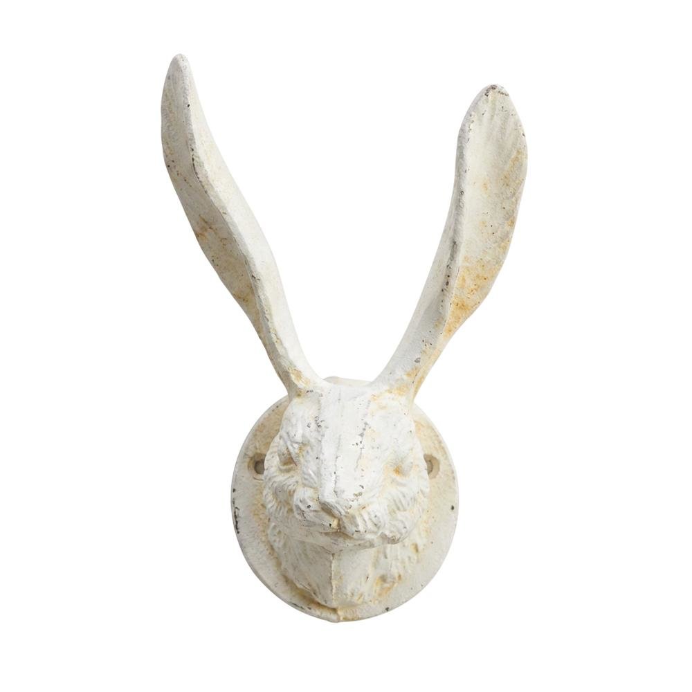 Cast Iron Rabbit Wall Hook - Antique White