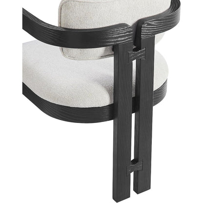 Tappelle Mid-Century Modern Fully Assembled Dining Arm Chairs, Set of 2, Black
