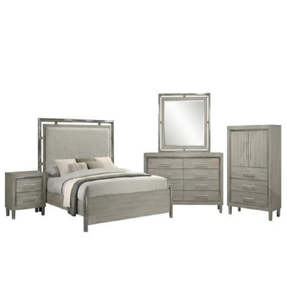 New Classic Furniture Lennox 5Pc Wood King Bedroom Set w Chest in Gray
