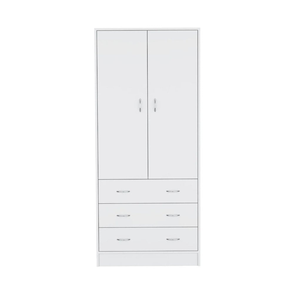 Taly 2 Doors 3 Drawers Armoire White White MDF