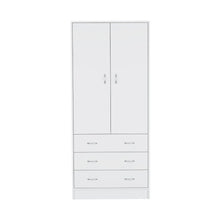 Taly 2 Doors 3 Drawers Armoire White White MDF