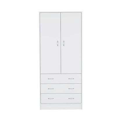 Taly 2 Doors 3 Drawers Armoire White White MDF
