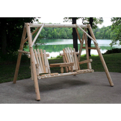 Cedar Log Tete-A-Tete Yard Swing