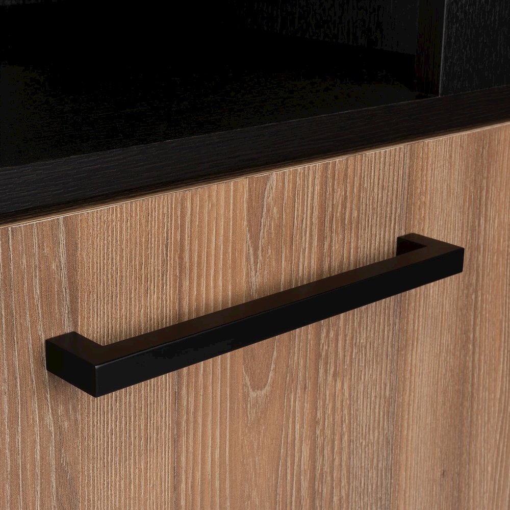 Kaia Corner Bar Cabinet Black / Pine MDF
