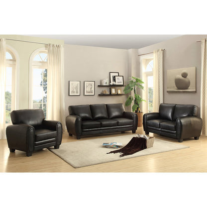 Rubin Faux Leather Arm Chair In Black