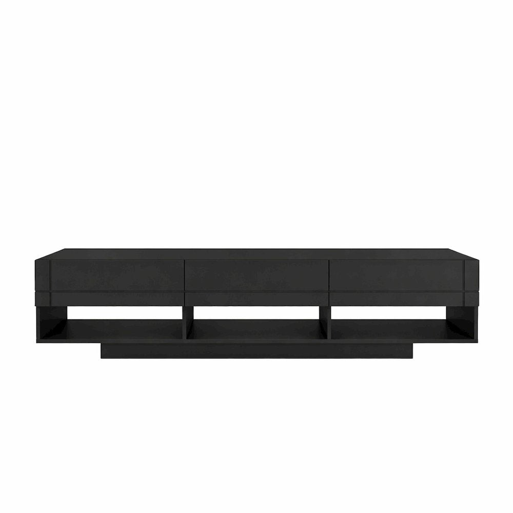 72-Inch Tv Stand With 3-Drawers In Black