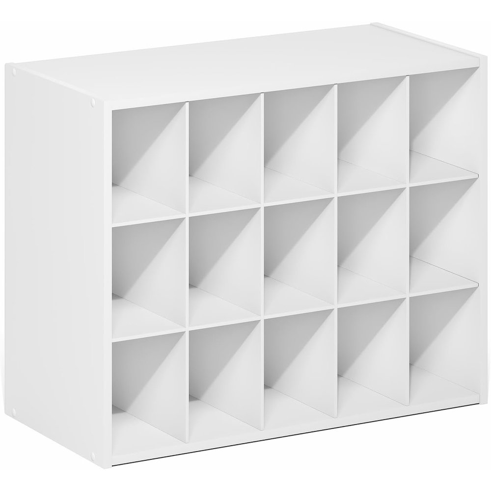 FANO Shoe Rack, 15-Cube Shoe Organizer, Stackable Shoe Storage, White