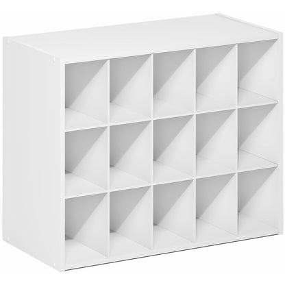 FANO Shoe Rack, 15-Cube Shoe Organizer, Stackable Shoe Storage, White