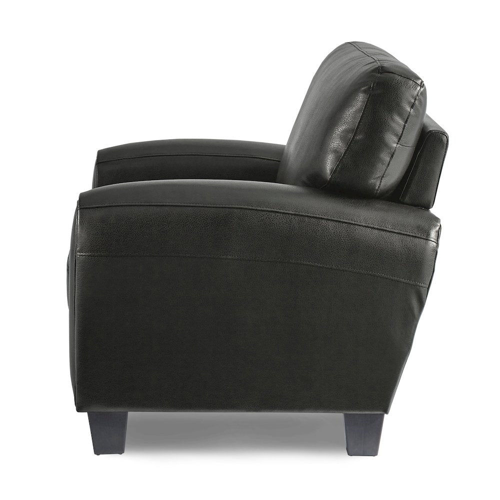 Rubin Faux Leather Arm Chair In Black