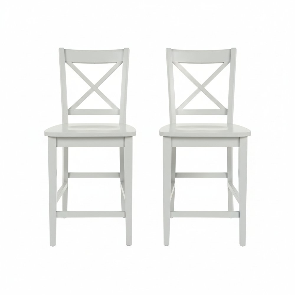 Simplicity Solid Wood Classic X-Back Counter Stool (Set of 2)