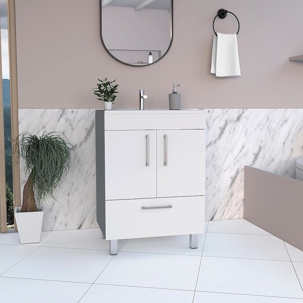 Velloc 24" Bathroom Vanity White White MDF