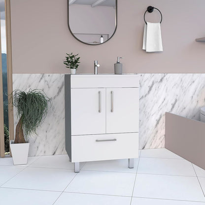 Velloc 24" Bathroom Vanity White White MDF