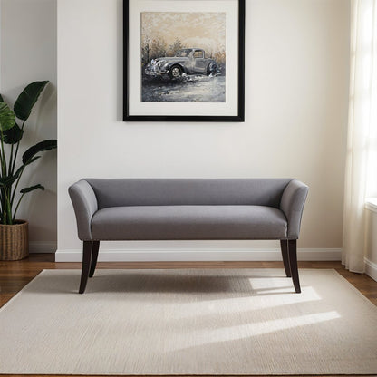 Blue Storage Bench with Solid Wood Frame and Upholstered Seat for Bedroom
