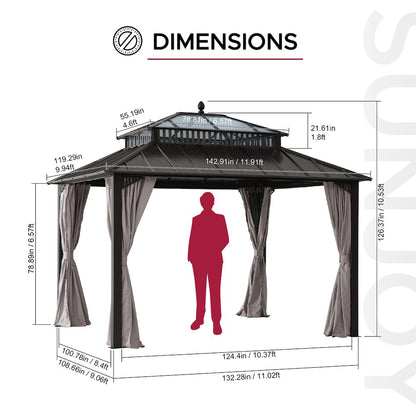 14 ft. x 12 ft. Kingston Extra-Tall, Wide Hardtop Gazebo