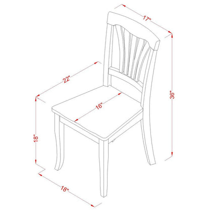 Avon  Chair  with  Wood  Seat  -  Saddle  Brow  Finish,  Set  of  2