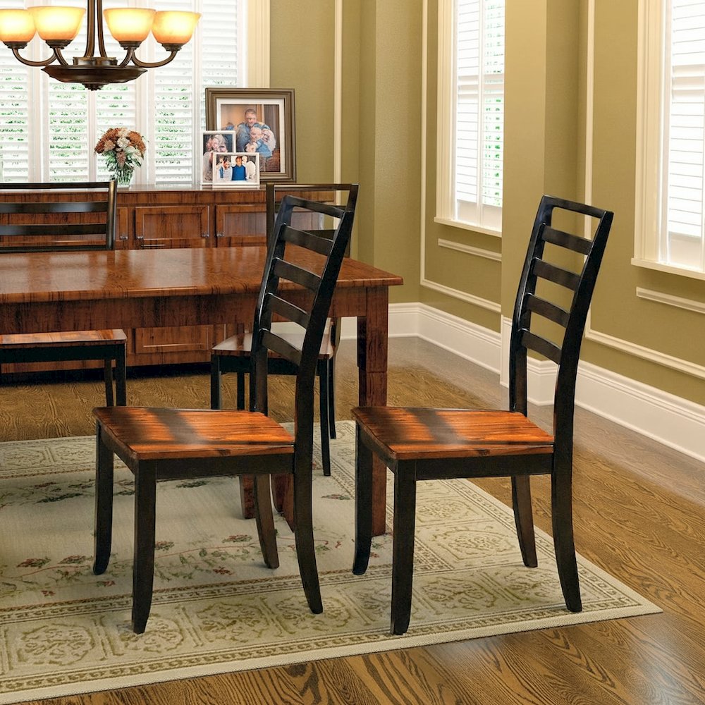 Wooden Dining Chairs Set of 2 – Brown Kitchen and Dining Room Chairs