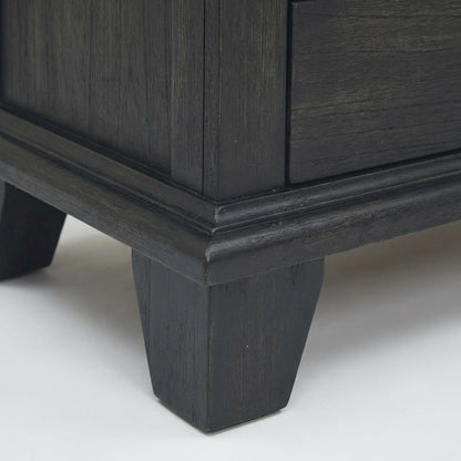 Brown Wood Bedroom Nightstand with Minimalist Design and Spacious Top