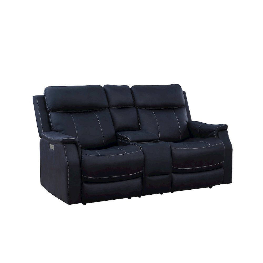Valencia Dual Power Reclining Console Loveseat - Ocean