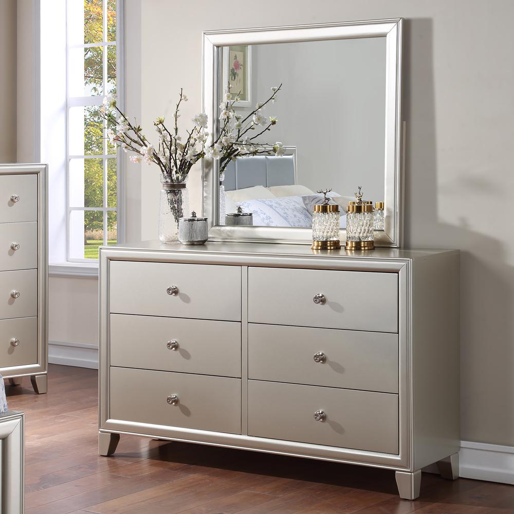 Omni Six Drawer Dresser and Mirror