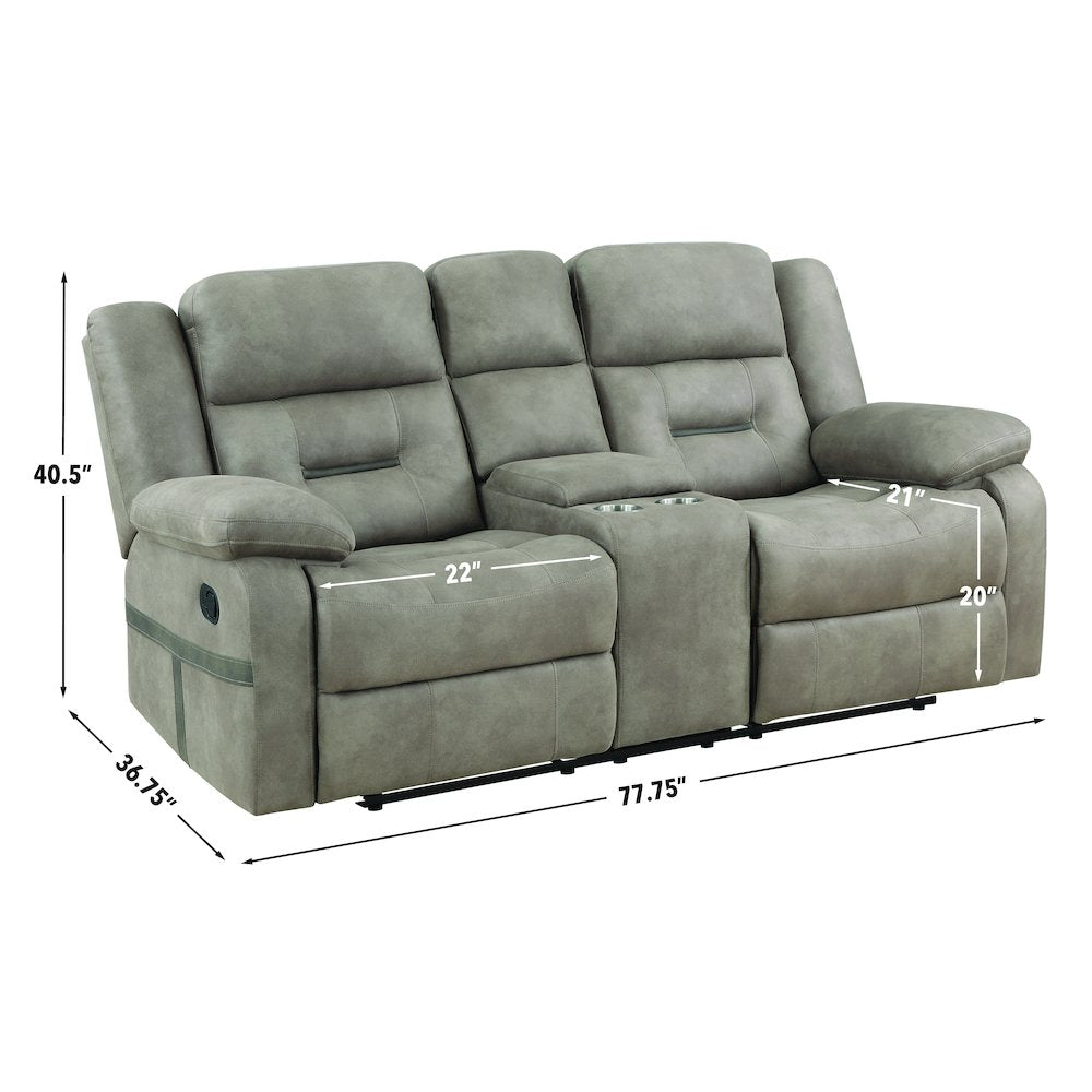 Abilene Tan Manual Console Loveseat