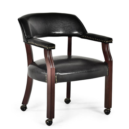 Tournament Captains Chair w/Casters, Black