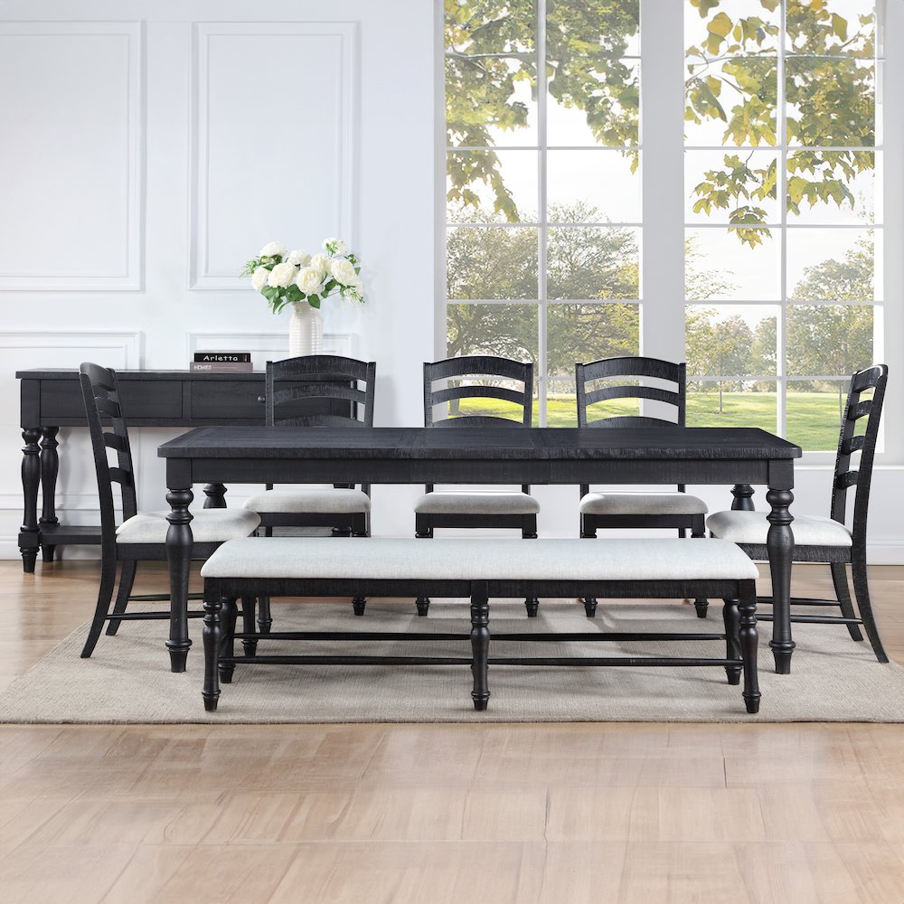 Odessa 6-Piece Dining Set (Table, 4 Side Chairs & Bench)