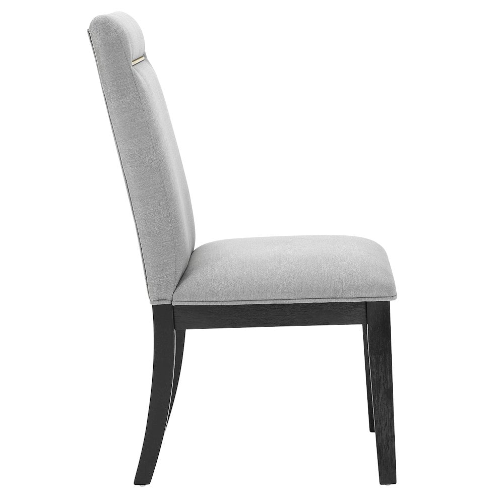 Yves Black Dining Table With 6 Grey Chairs