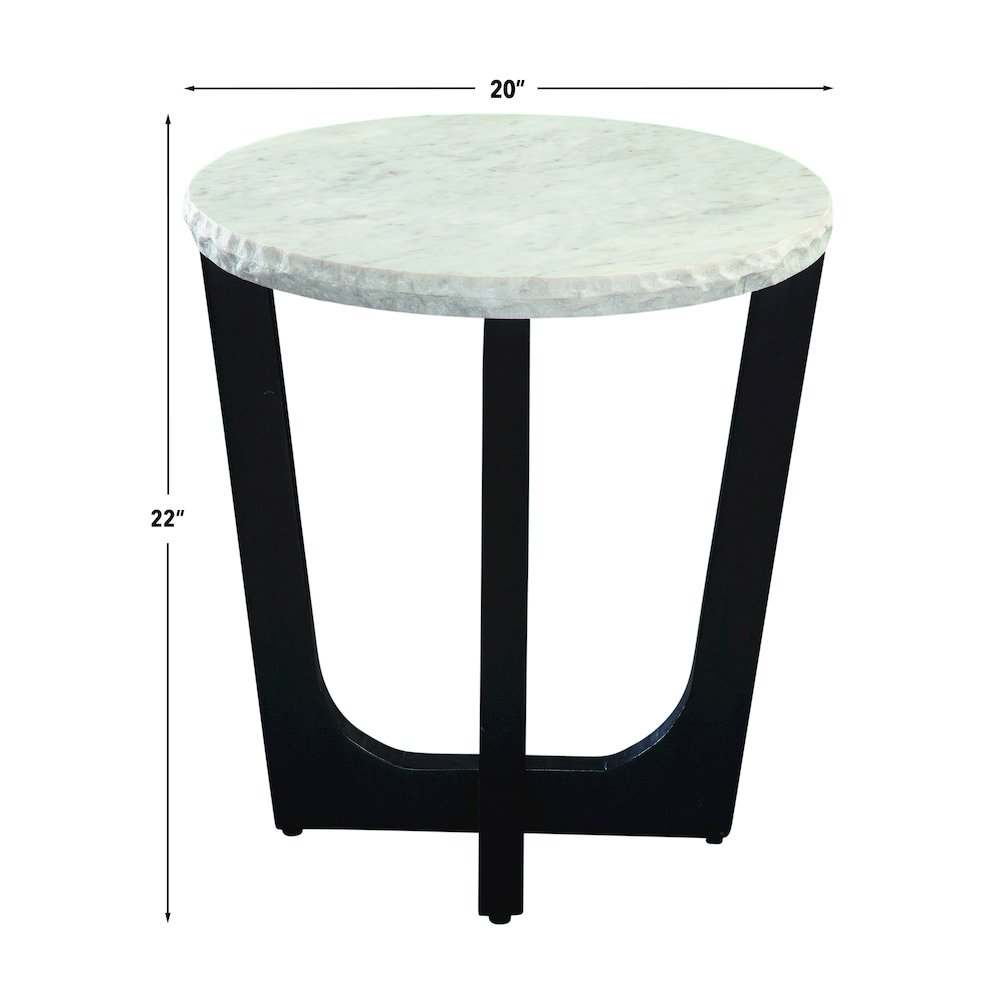Chrissy White Marble Top End Table