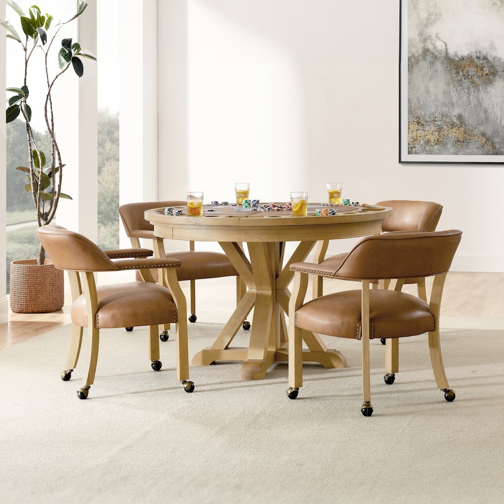 Rylie Counter Table with Game Top, Natural Finish