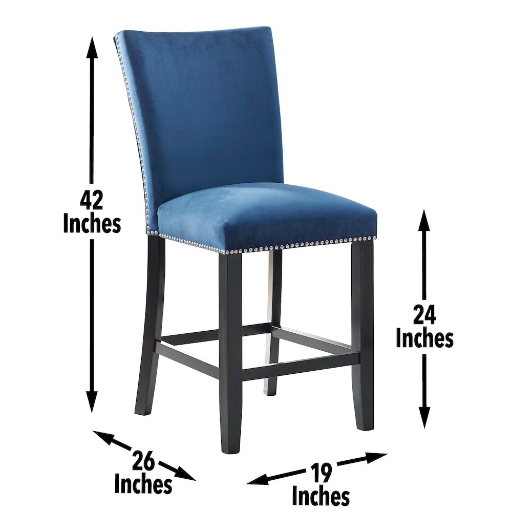 Camila Square 5PC Counter Set Blue Chair