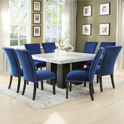 Camila 9PC Square Dining Set Blue Chair