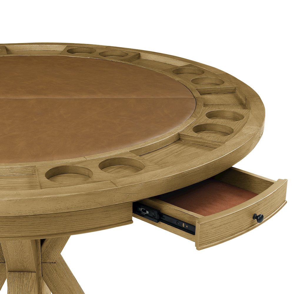 Rylie Counter Table with Game Top, Natural Finish