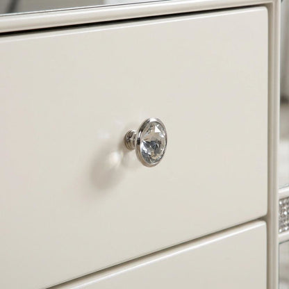 Pearl Finish Nightstand with Elegant Illuminating Design for Bedroom