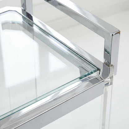 Chrome Kitchen Server Cart with Sturdy Metal Frame and Modern Design