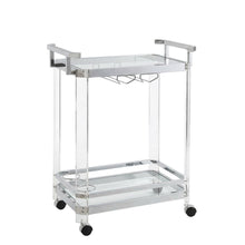 Chrome Kitchen Server Cart with Sturdy Metal Frame and Modern Design