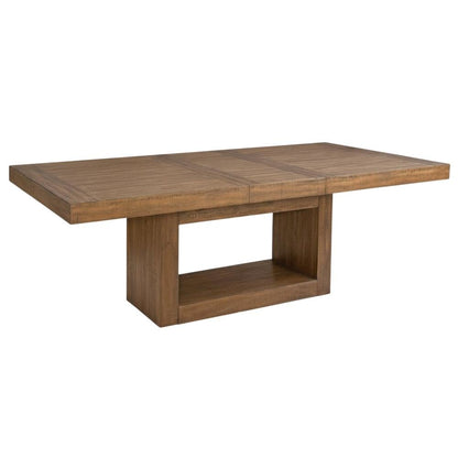 Acacia Wood Dining Table with Chairs, Kitchen Table Set for 6 Dining Room, Brown